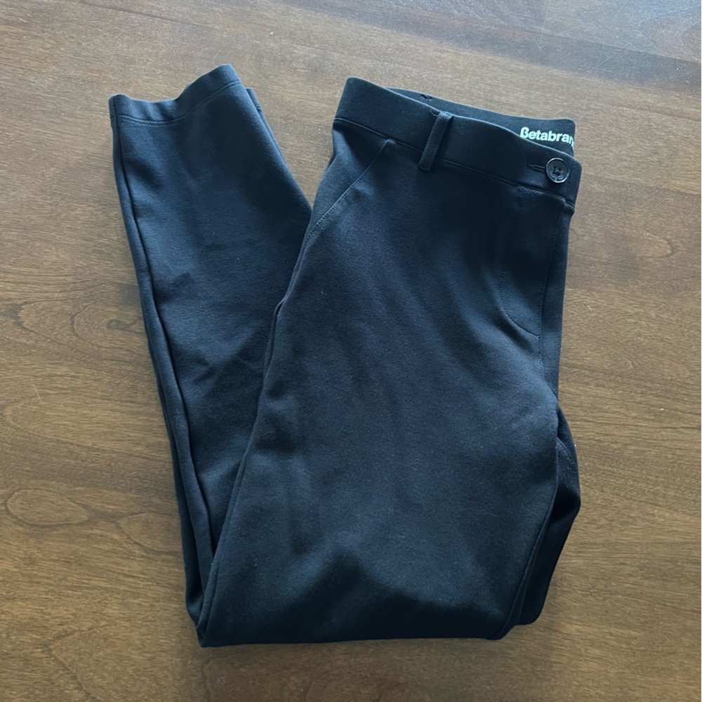 Betabrand Black Skinny Leg Classic Dress Pant Yoga Pant - Medium Petite